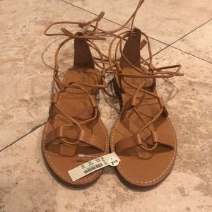 Brand New Madewell Boardwalk Lace up Sandal - 7.5